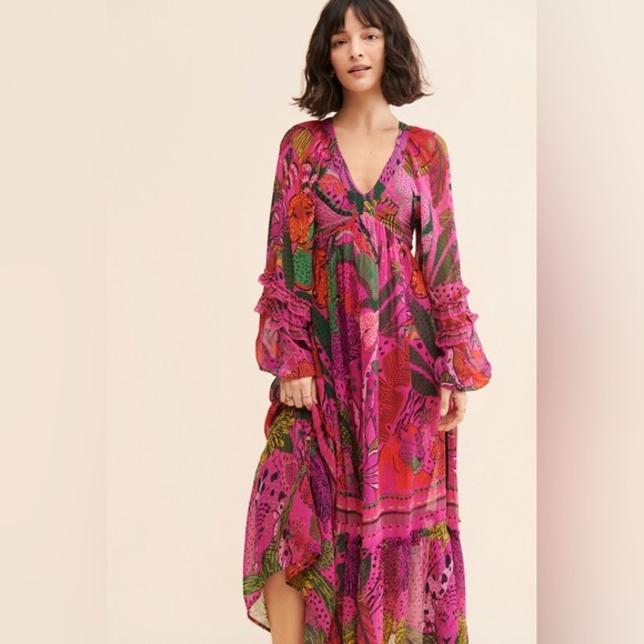 FARM Rio Pink and Green Maxi Dress - Picture 4 of 13